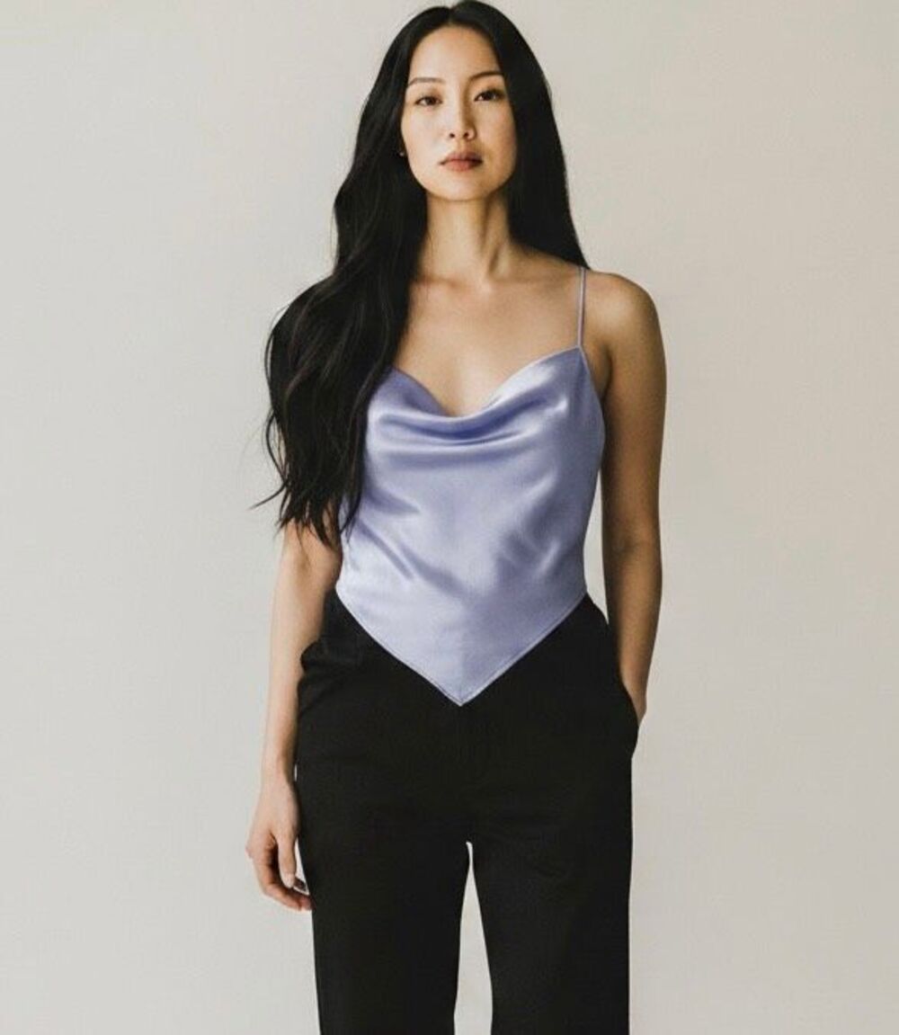 BRAND NEW WITH TAGS Forever 21 Double Zero Violet Woven Satin Cami Top Medium